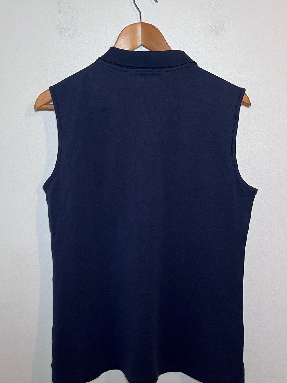 Tory Burch Sport Classic Tech Pique Sleeveless Polo Top Size XL Blue Golf Active - Picture 6 of 8